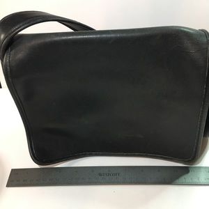 Coach Black Leather Flap Shoulder Bag # 9054